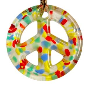 Art Glass Peace Keychain
